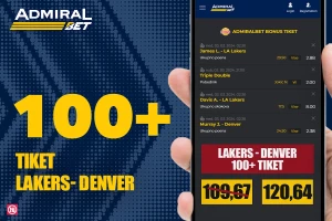 AdmiralBet 100+ tiket - Jokić, Lebron, Marej i Dejvis za kvotu 120,64